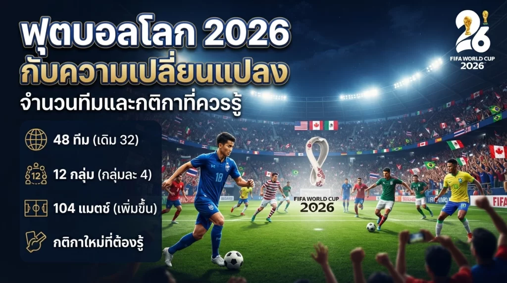 ฟุตบอลโลก 2026 กับความเปลี่ยนแปลง: จำนวนทีมและกติกาที่ควรรู้