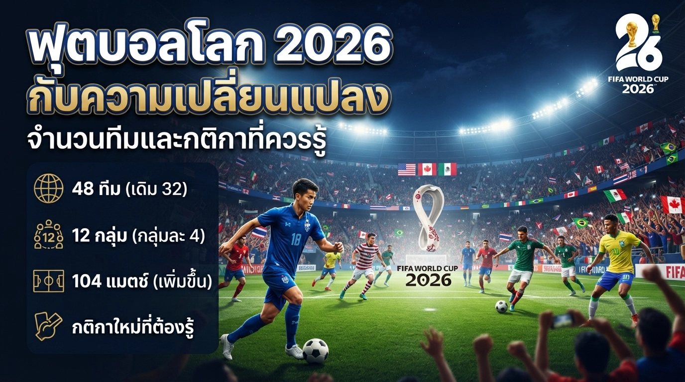 ฟุตบอลโลก 2026 กับความเปลี่ยนแปลง: จำนวนทีมและกติกาที่ควรรู้